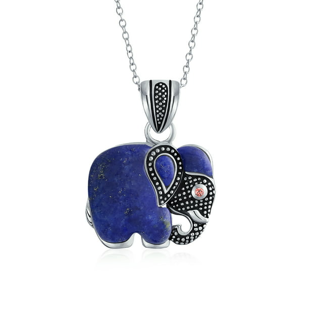 Women Vintage Women Blue Turquoise Silver Plated Elephant Pendant Necklace Gift 